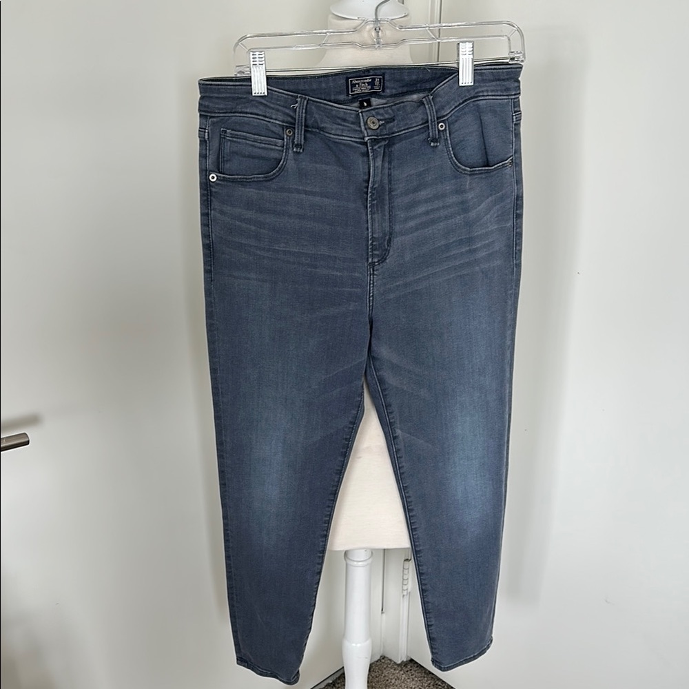 Abercrombie & Fitch High Rise Super Skinny Grey Jeans